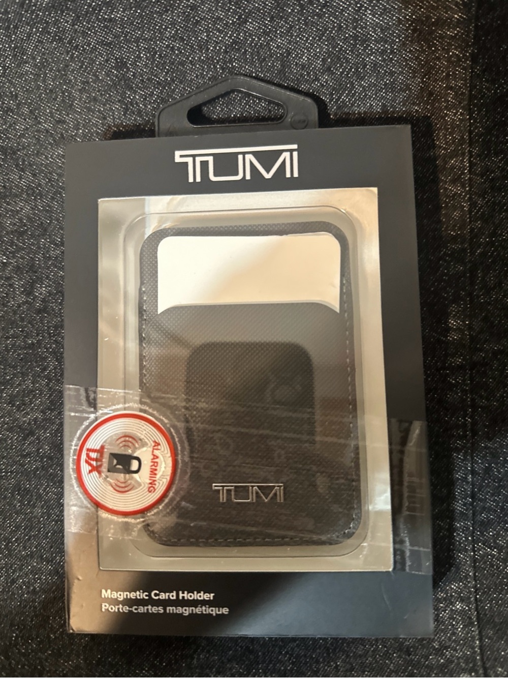 Tumi Black Leather Magnetic 2 Slots Card Holder Wallet for Magsafe Case